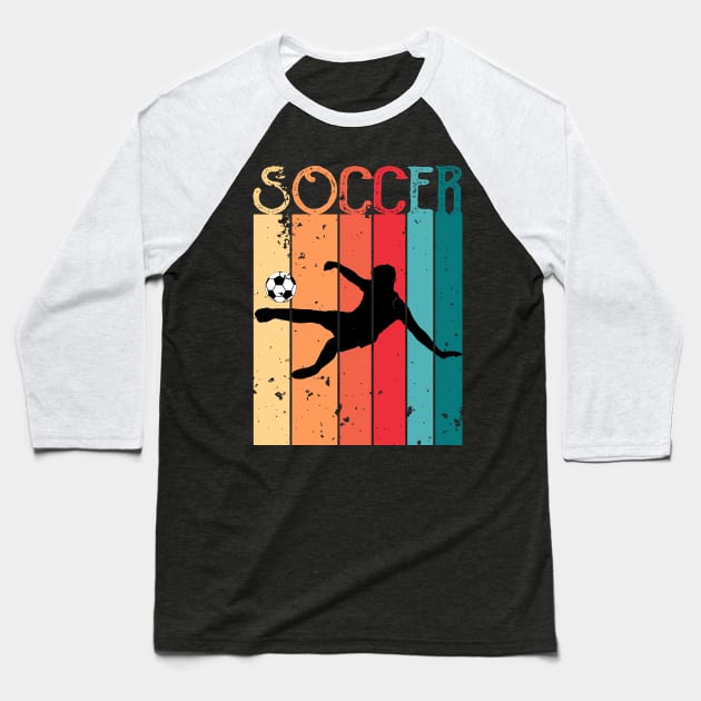 Soccer Retro Baseball T-Shirt by Cooldruck